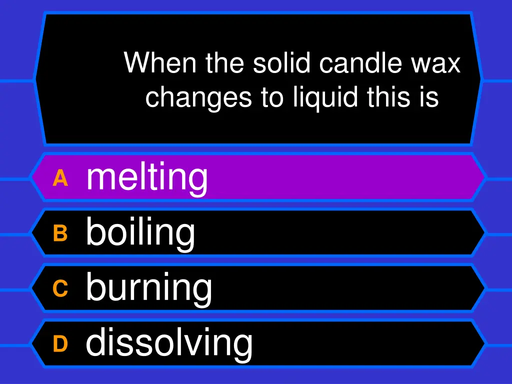 when the solid candle wax changes to liquid this 1