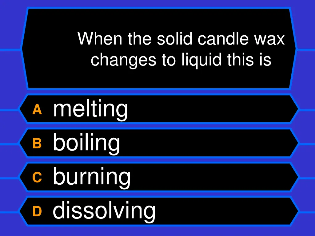 when the solid candle wax changes to liquid this