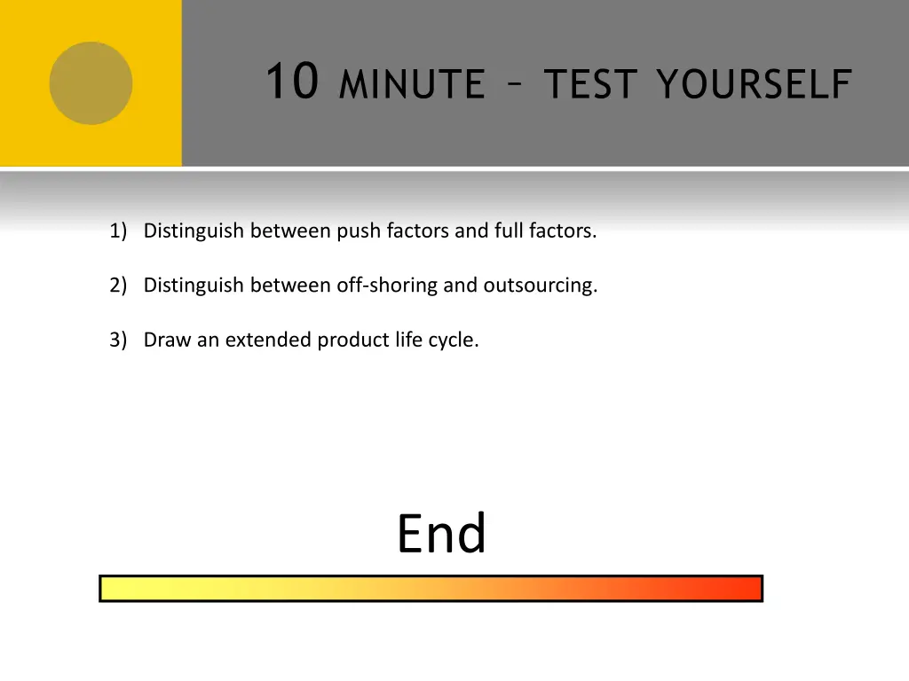 10 minute test yourself