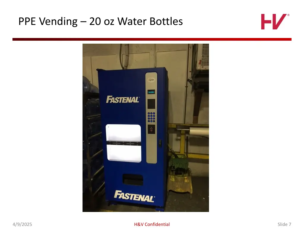 ppe vending 20 oz water bottles