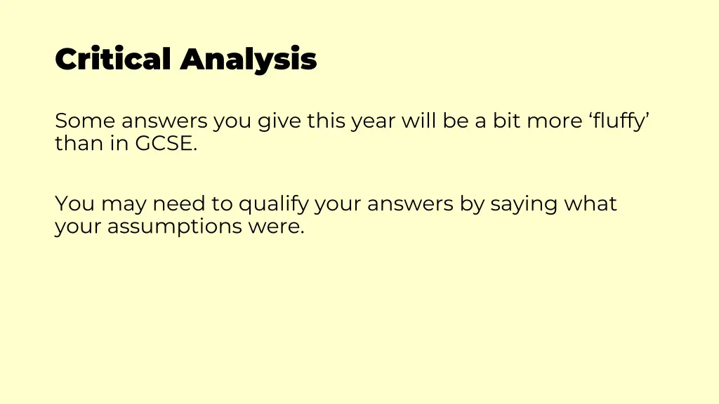 critical analysis