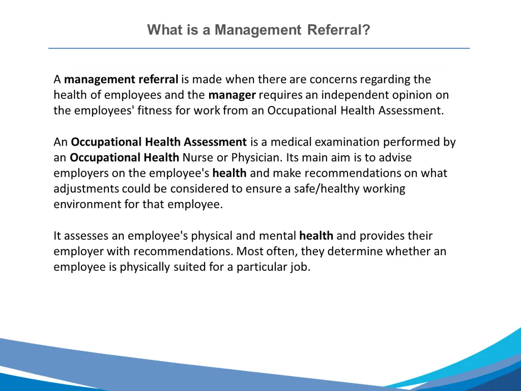 what is a management referral