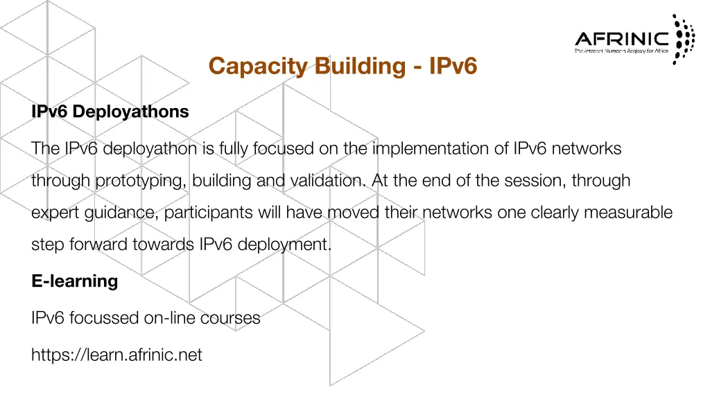 capacity building ipv6