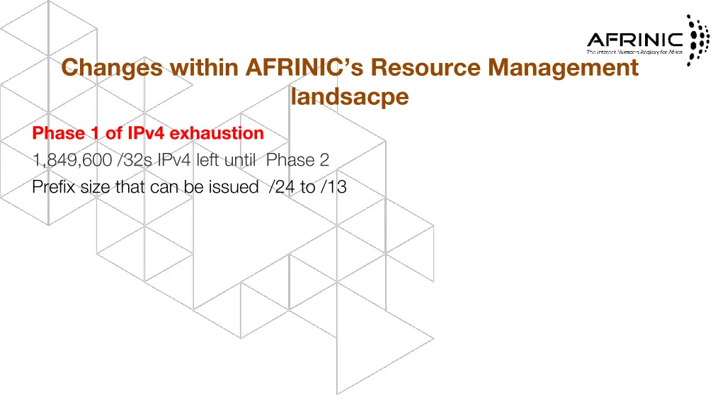 changes within afrinic s resource management