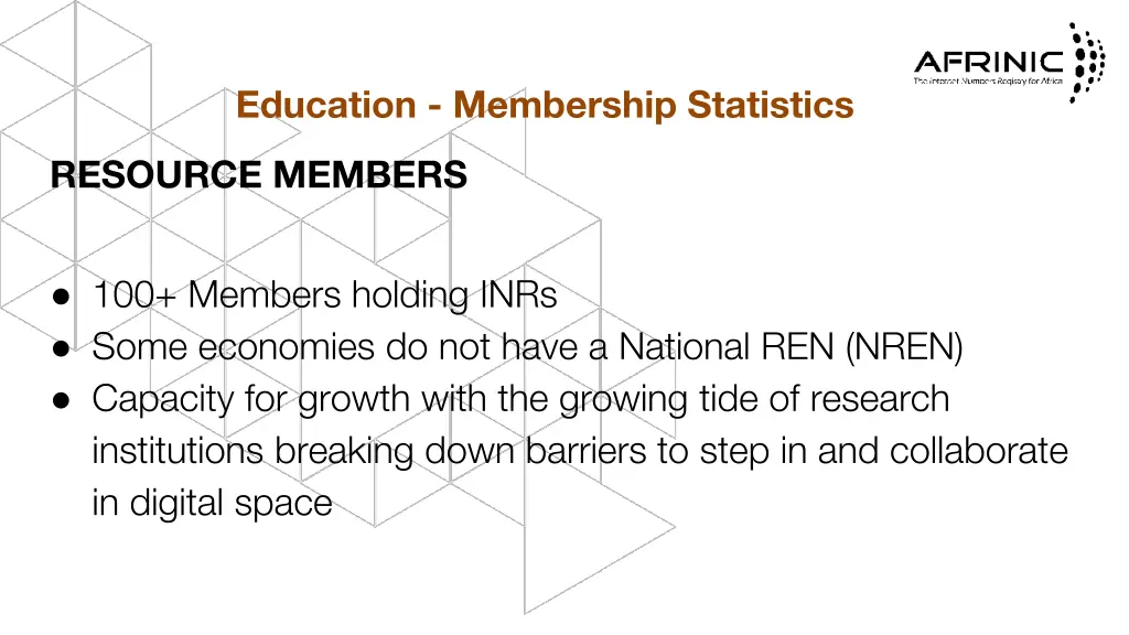 education membership statistics