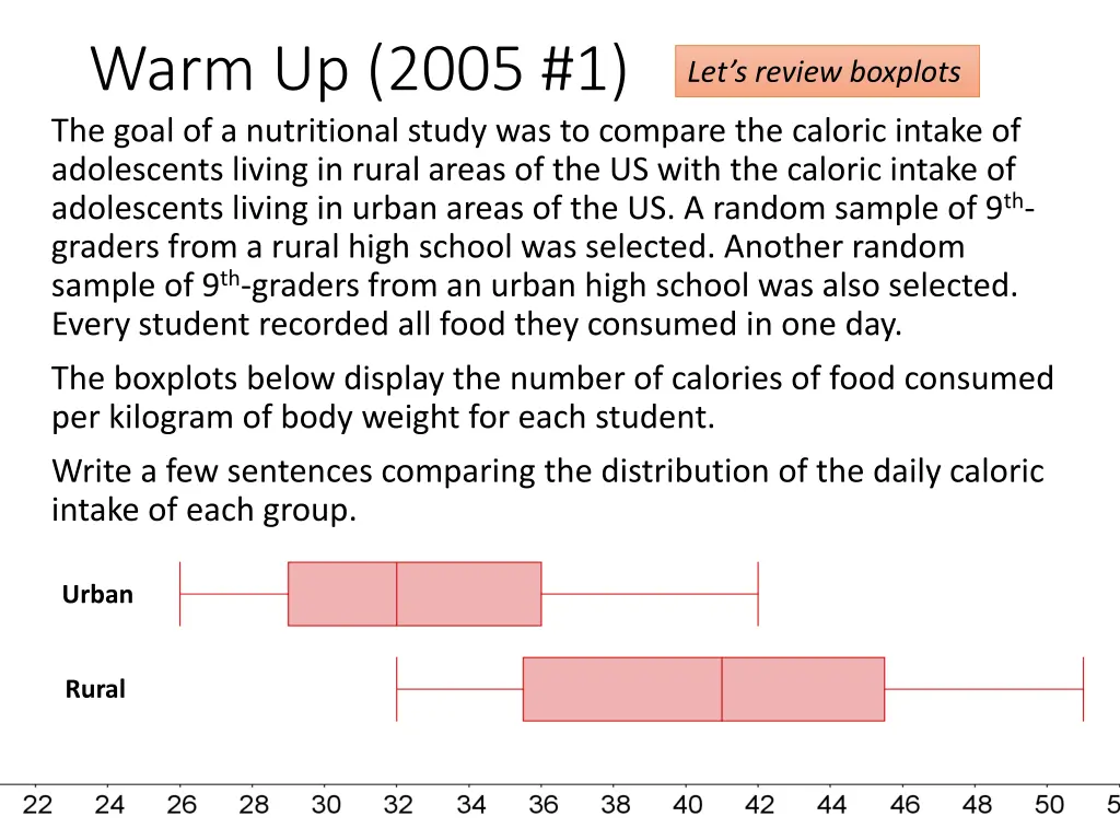 warm up 2005 1 the goal of a nutritional study