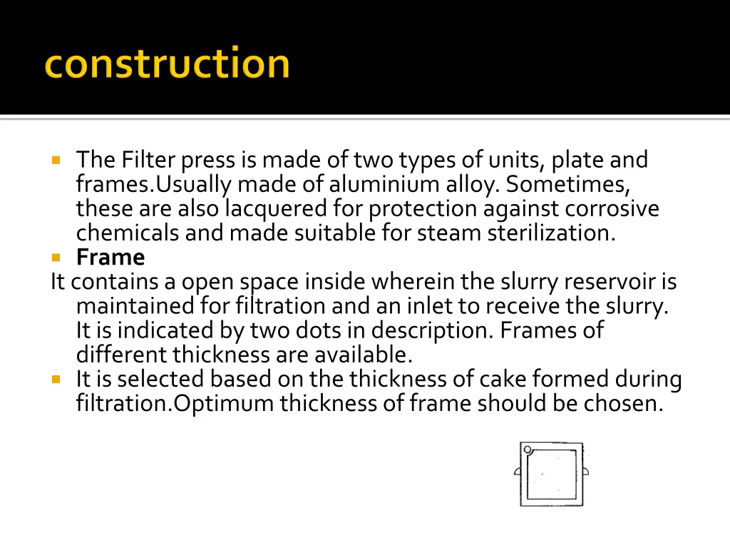 the filter press is made of two types of units