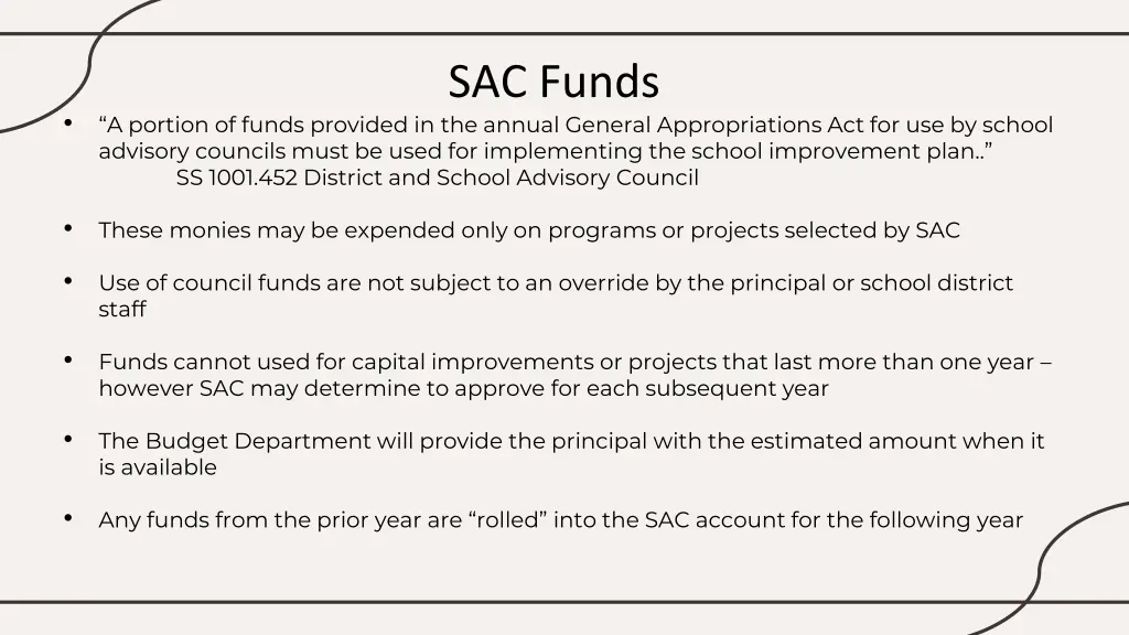 sac funds