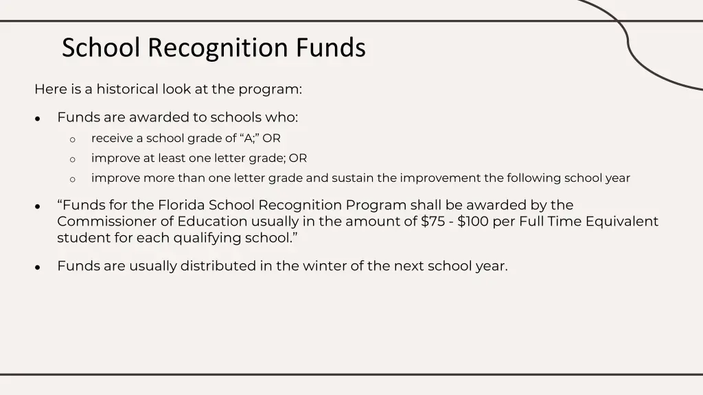 school recognition funds