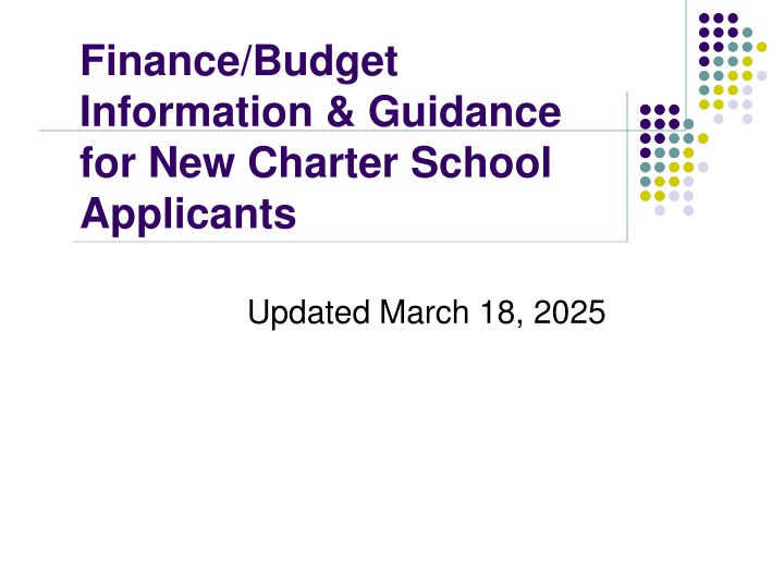 finance budget information guidance
