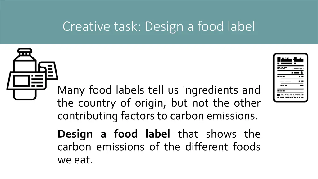 creative task design a food label