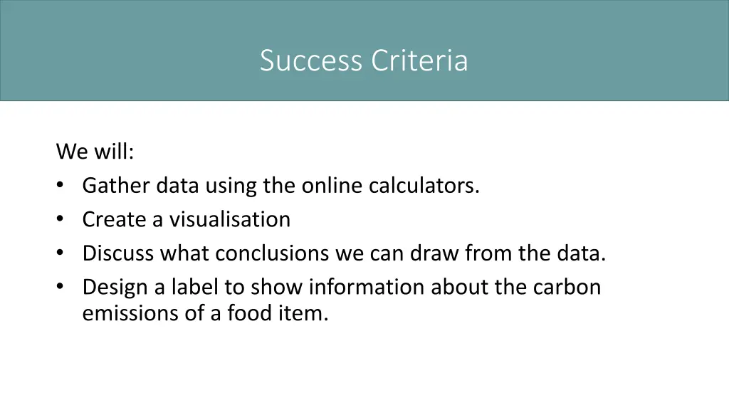 success criteria