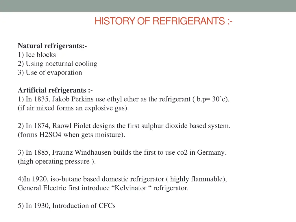 history of refrigerants