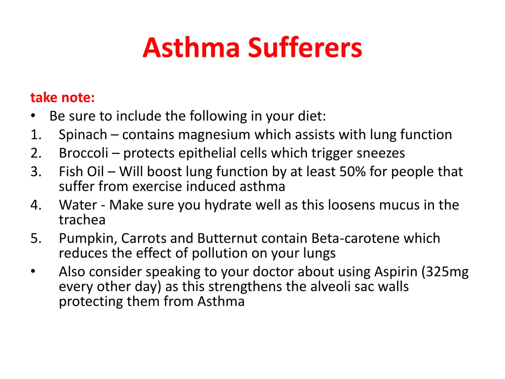 asthma sufferers