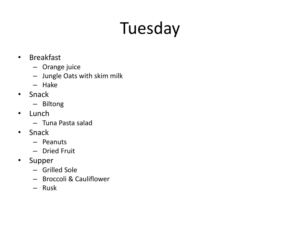 tuesday