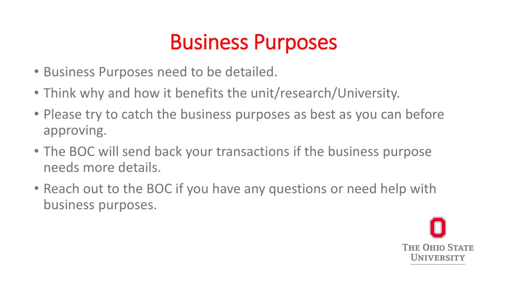 business purposes business purposes