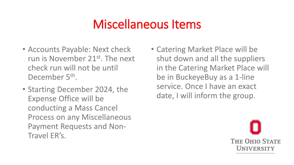 miscellaneous items miscellaneous items