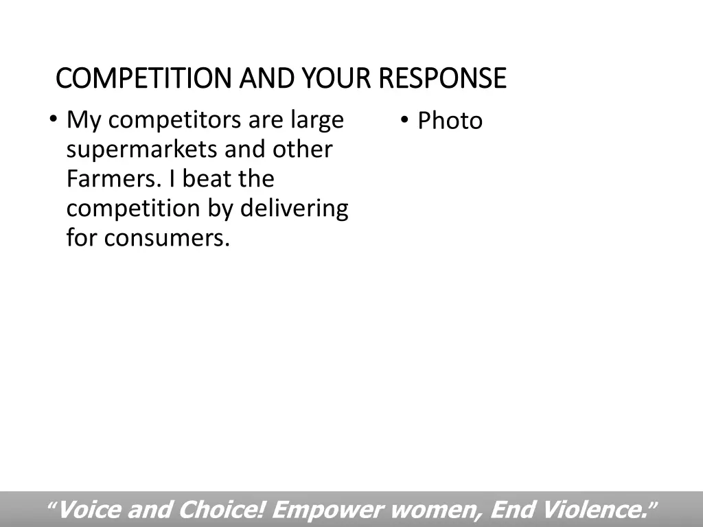 competition and your response competition