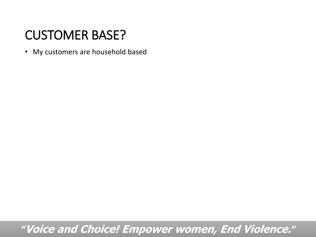 customer base customer base
