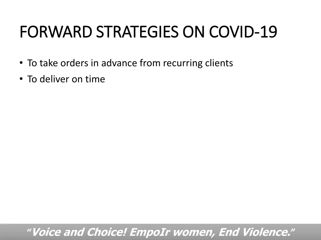 forward strategies on covid forward strategies