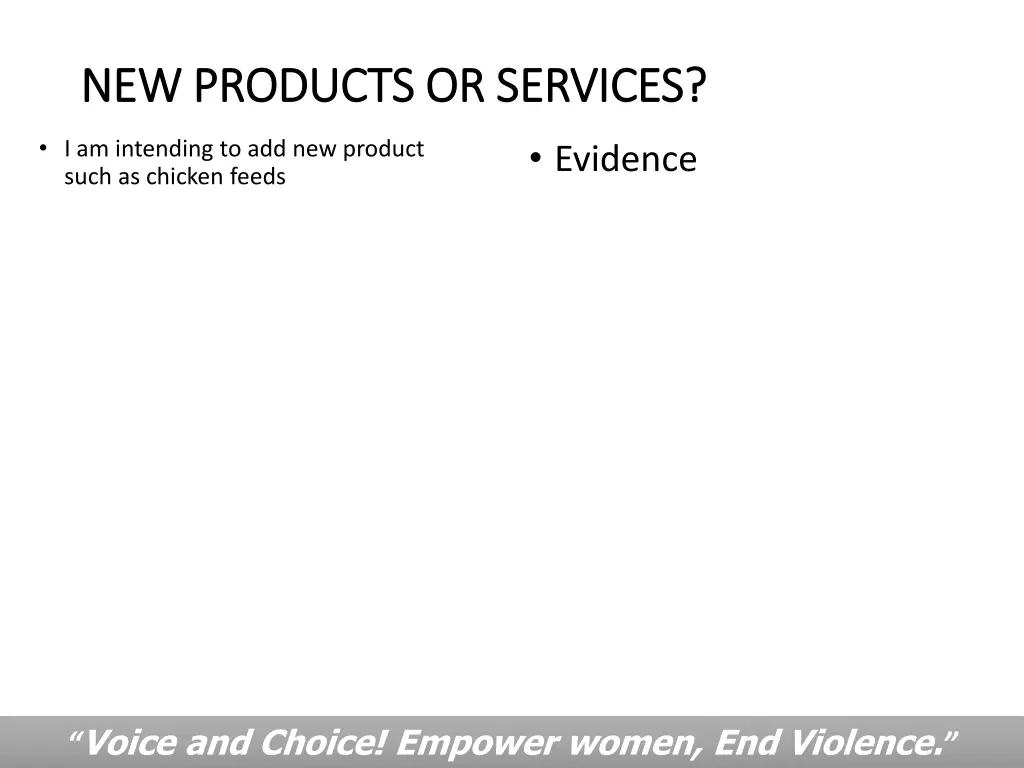 new products or services new products or services