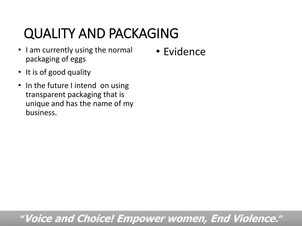quality and packaging quality and packaging
