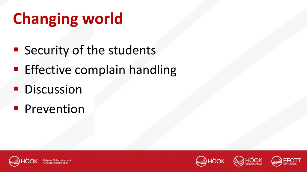changing world