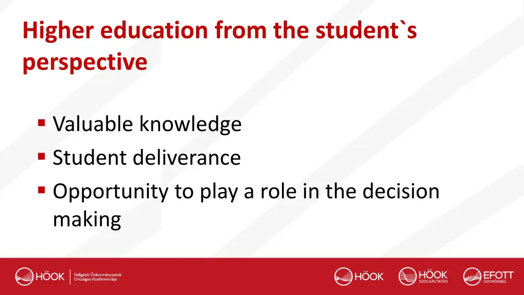 higher education from the student s perspective