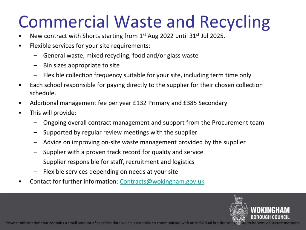 commercial waste and recycling new contract with