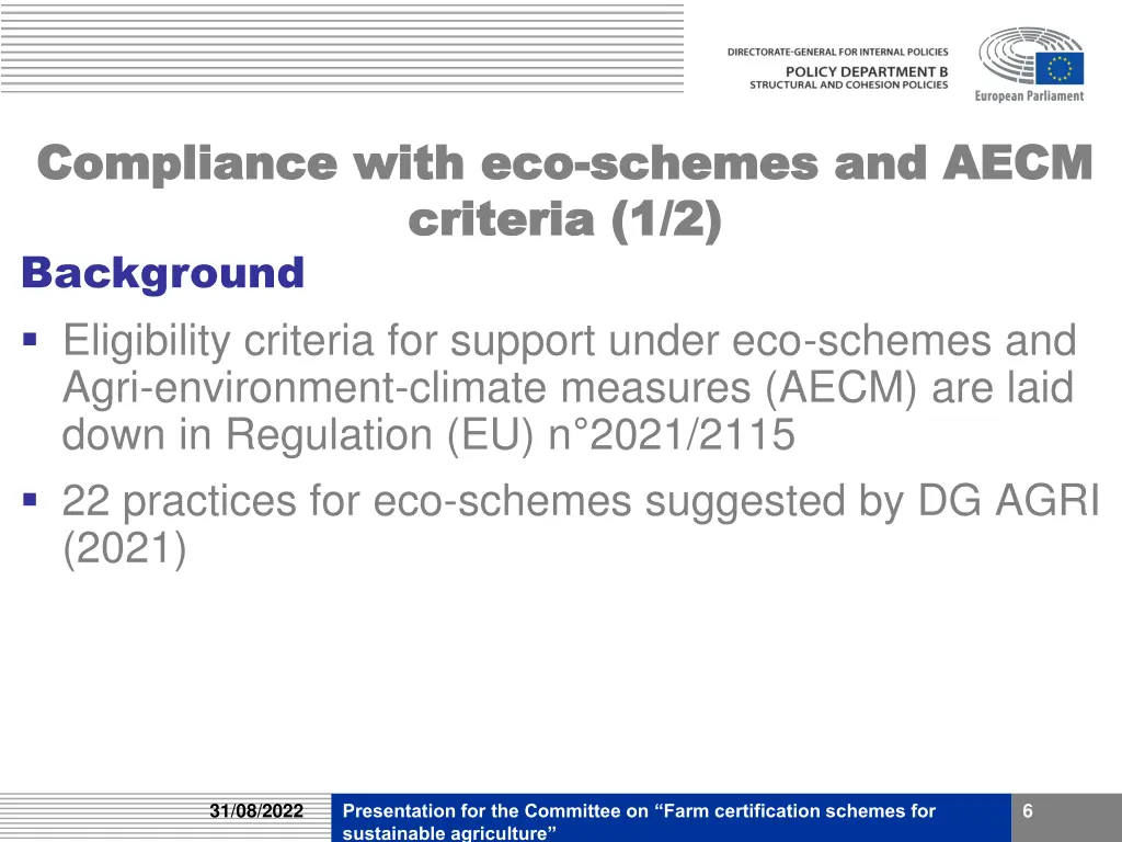 compliance with eco compliance with eco schemes