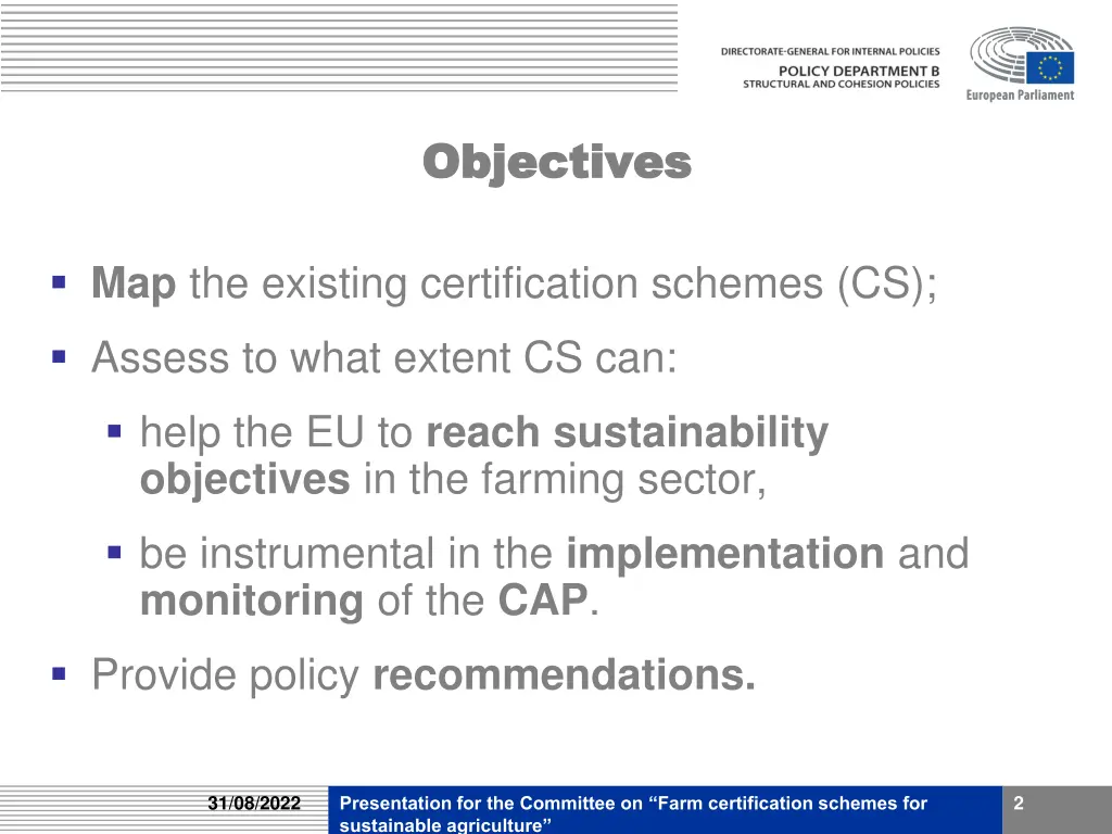 objectives objectives
