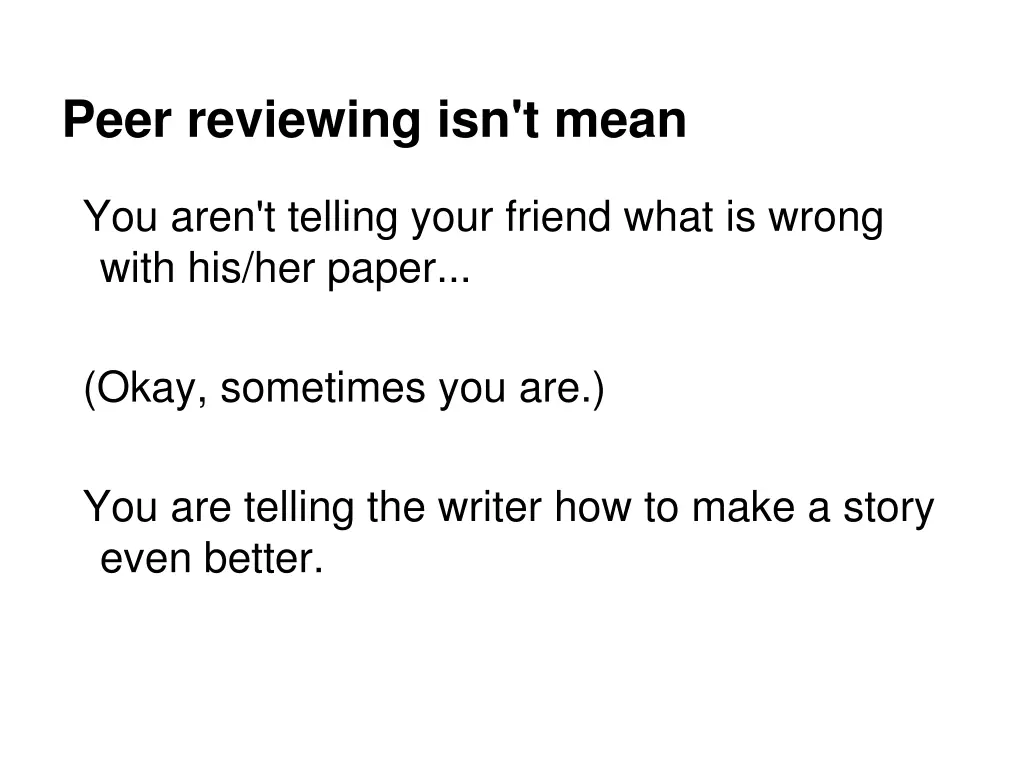 peer reviewing isn t mean