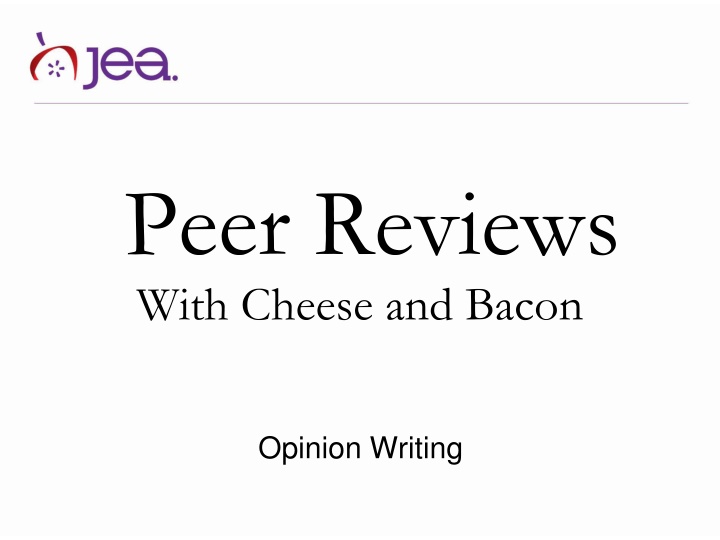 peer reviews with cheese and bacon