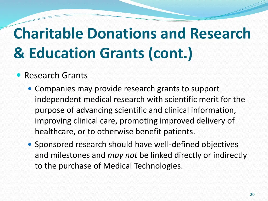 charitable donations and research education 1