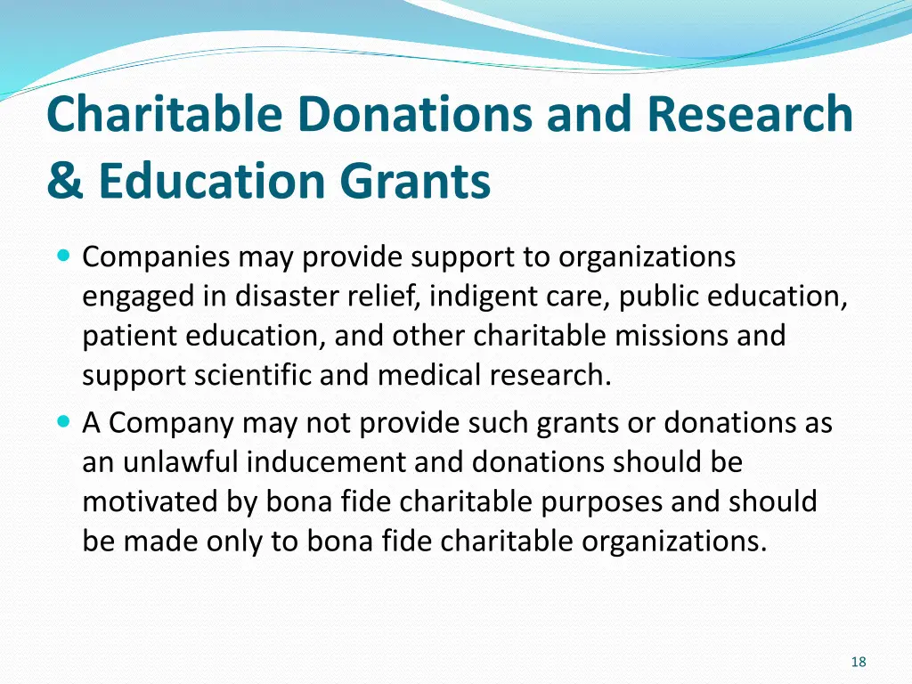 charitable donations and research education grants