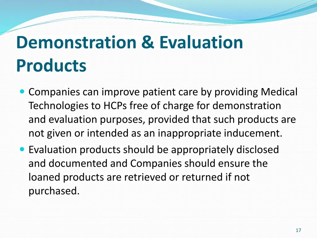 demonstration evaluation products