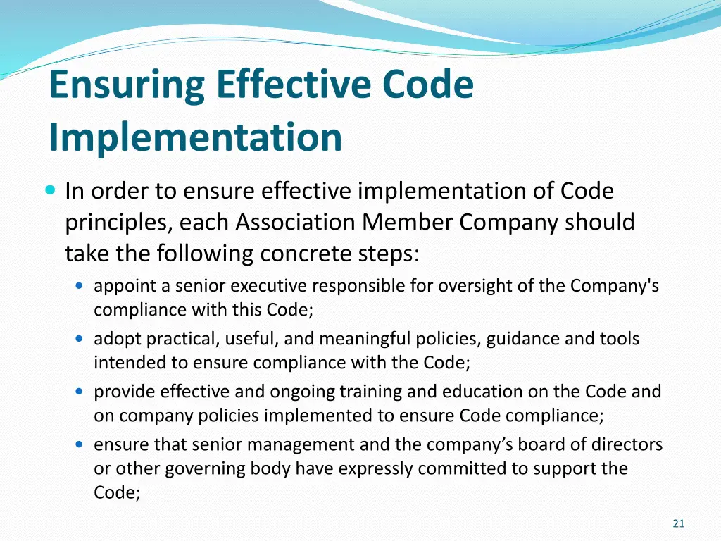 ensuring effective code implementation