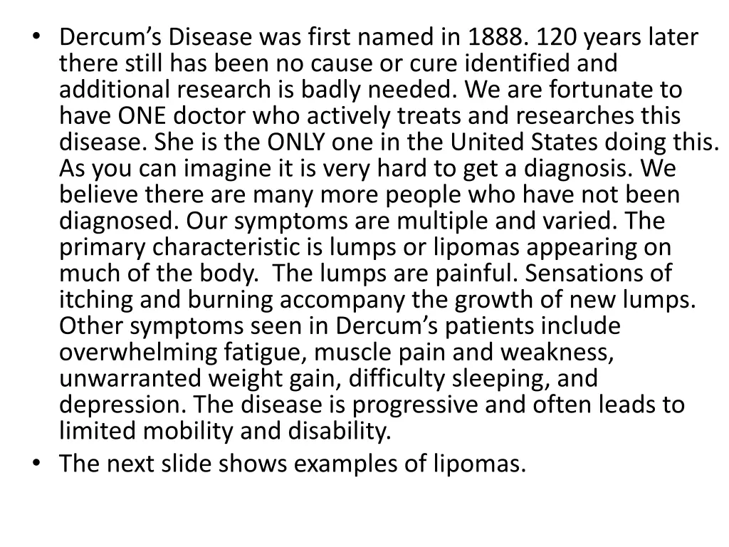 dercum s disease was first named in 1888