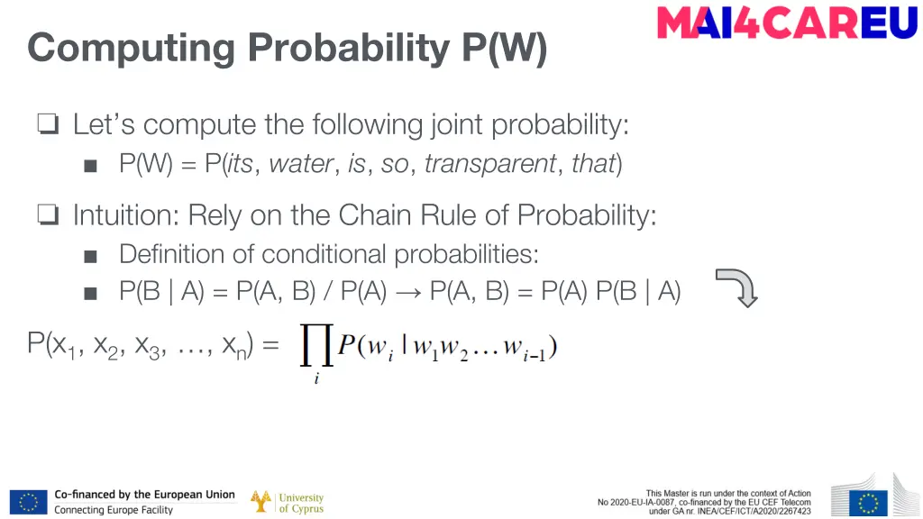 computing probability p w 1