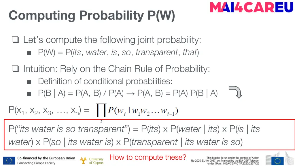 computing probability p w 4