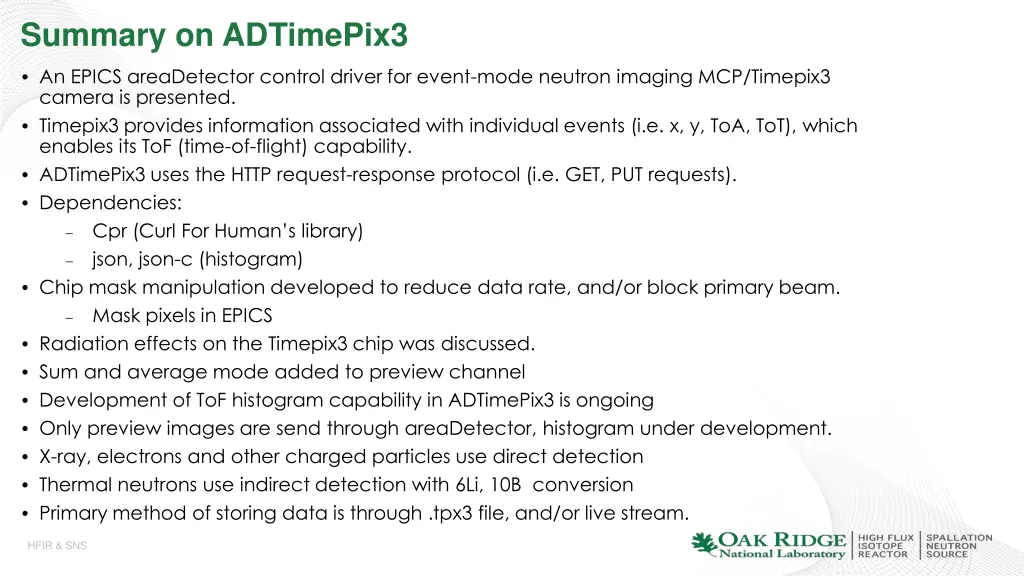 summary on adtimepix3