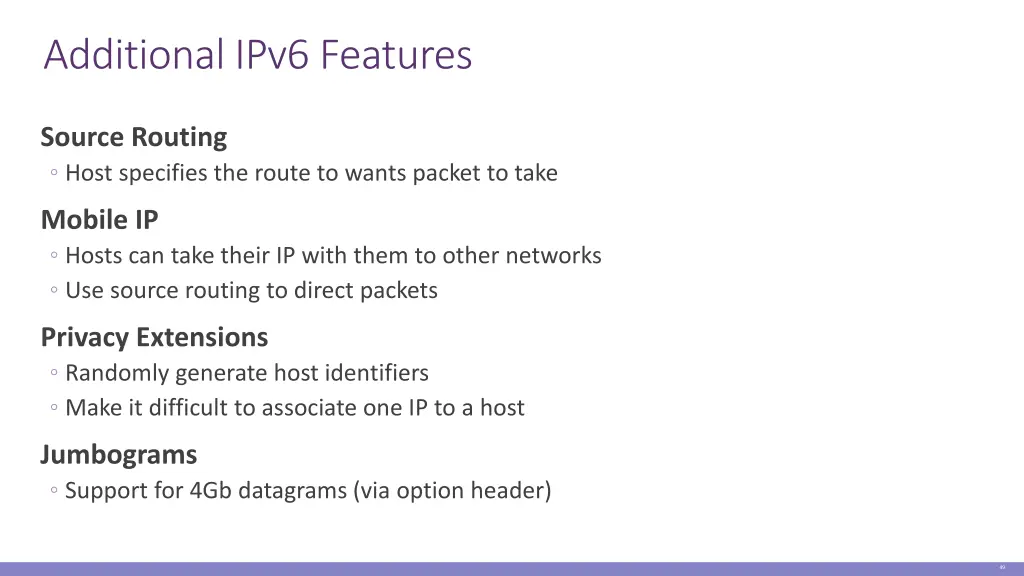 additional ipv6 features