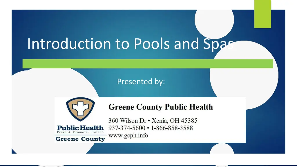introduction to pools and spas