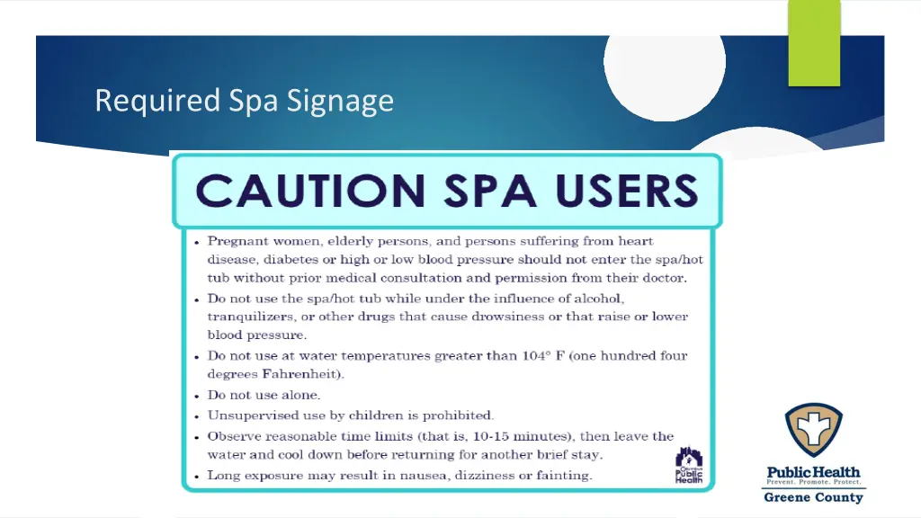 required spa signage
