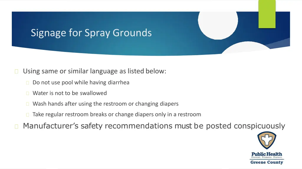 signage for spray grounds