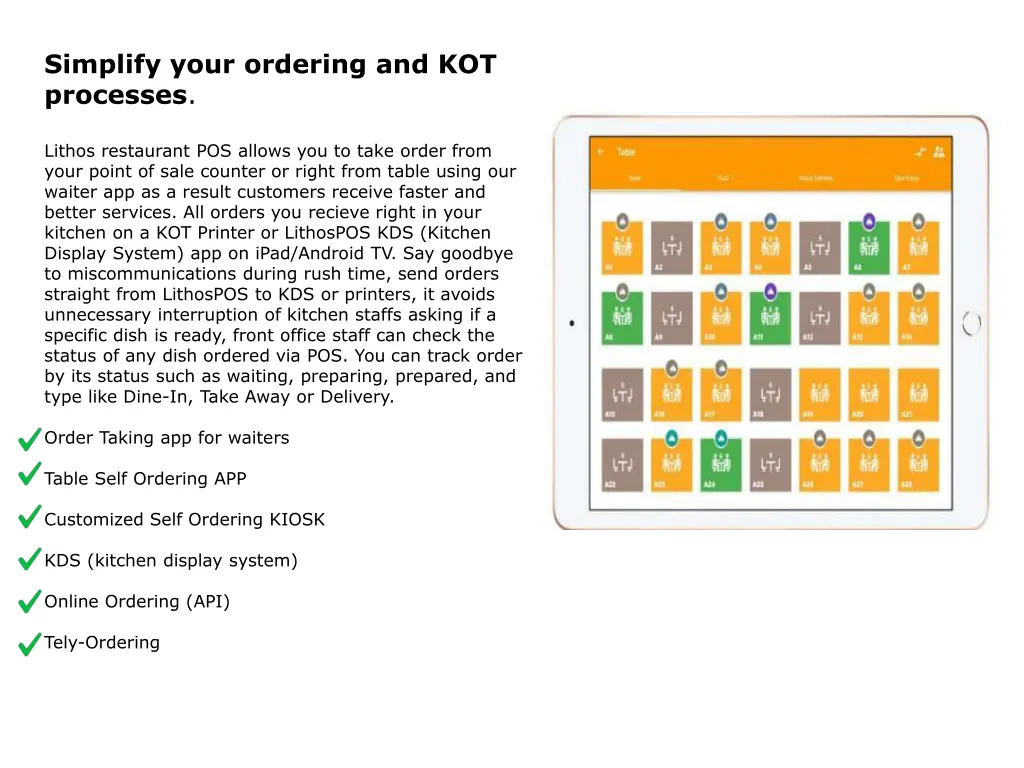 simplify your ordering and kot processes