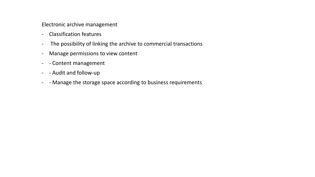 electronic archive management