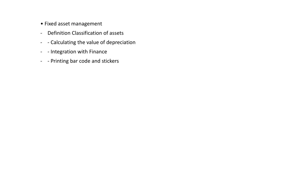 fixed asset management