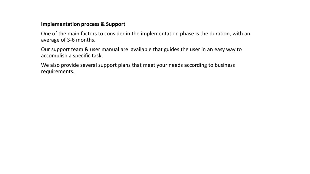 implementation process support