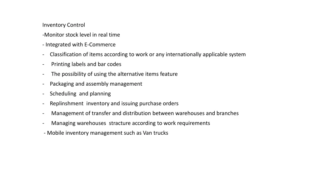 inventory control